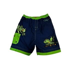 JNCOJeans Swim‎ Trunks Frog Graphic Pocket Swim Shorts Kids